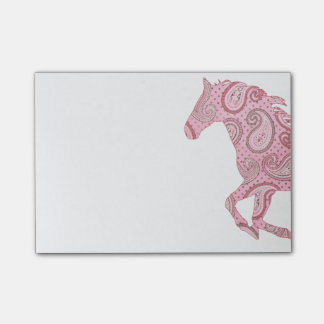 Notas Post-it® Caballo de paisley rosado