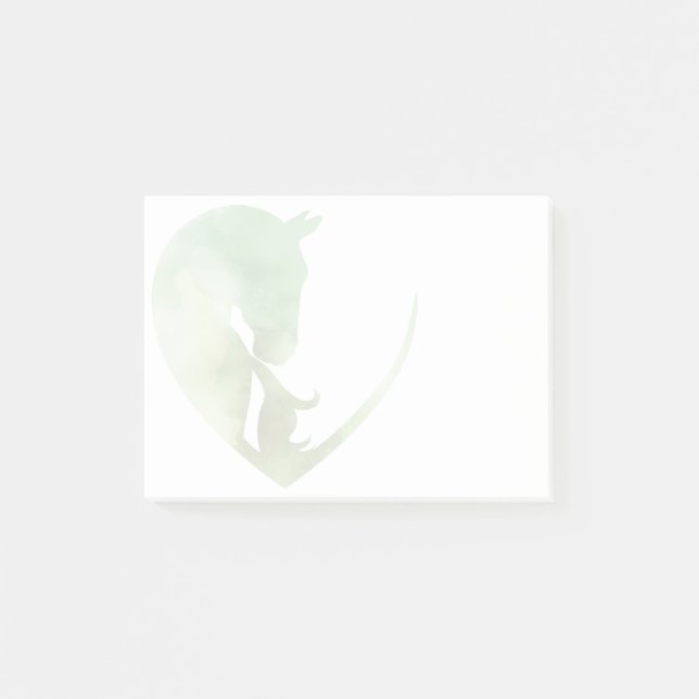 Notas Post-it® Caballo en el corazón - Green Post-it Notes (Anverso)