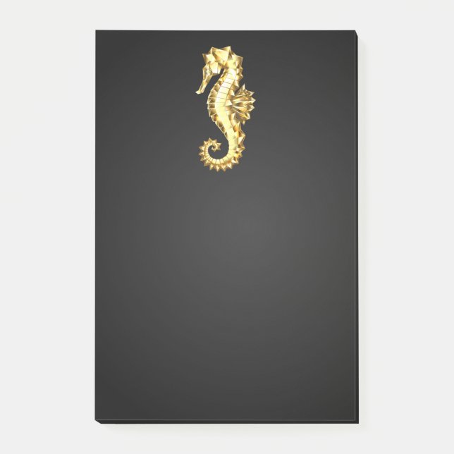Notas Post-it® Caballo marino polígono de oro (Anverso)