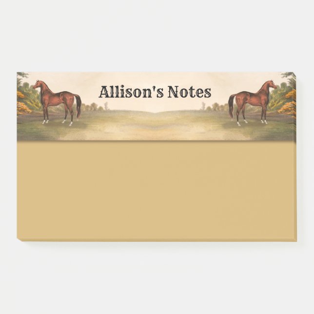 Notas Post-it® Caballo marrón (Anverso)