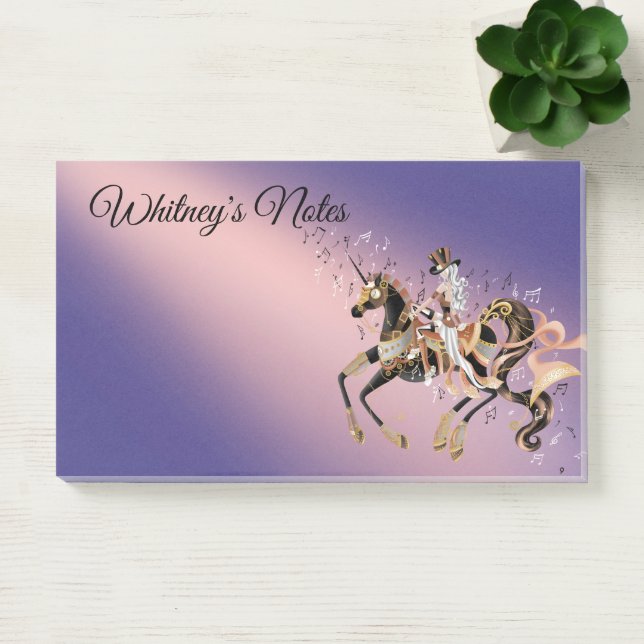 Notas Post-it® Caballo Mecánico Steampunk & Lady Lavender (Oficina)