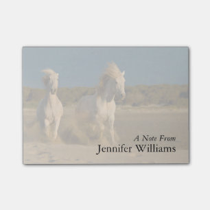 Notas Post-it® Caballos blancos que corren en la playa el  