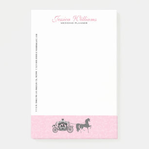 Notas Post-it® Caballos bodas Y Carriles Rosados Y Blancos