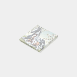 Notas Post-it® Caballos descansando entre flores vibrantes y vege