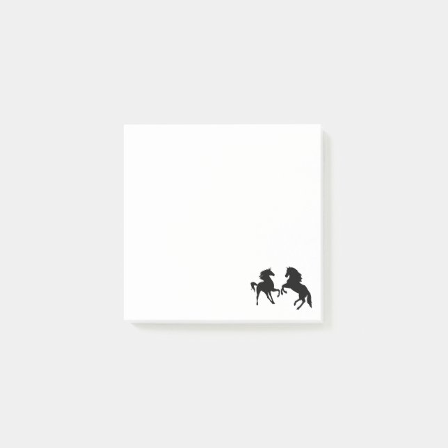 Notas Post-it® Caballos negros - (Anverso)