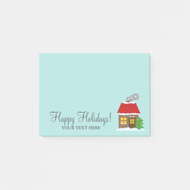 Notas Post-it® Cabaña de campo personalizada Navidades de inviern (Anverso)