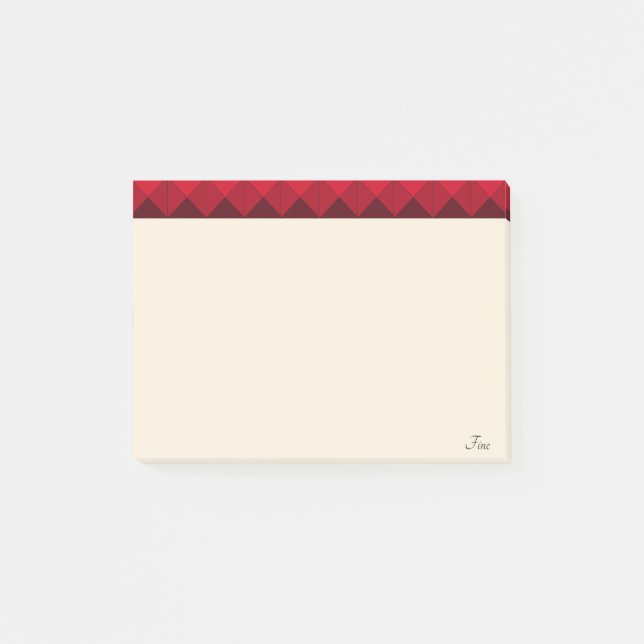 Notas Post-it® Cabecera de Borgoña en beige (Anverso)