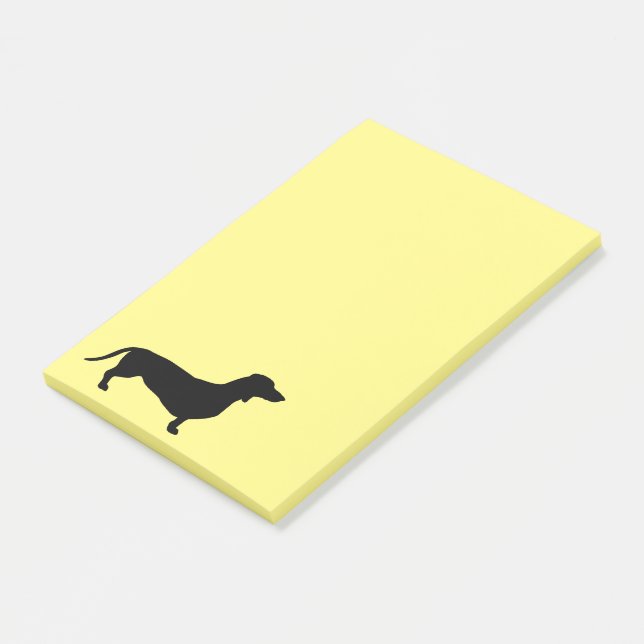 Notas Post-it® Cabello corto de Dachshund - Silhouette 1 (En perspectiva)