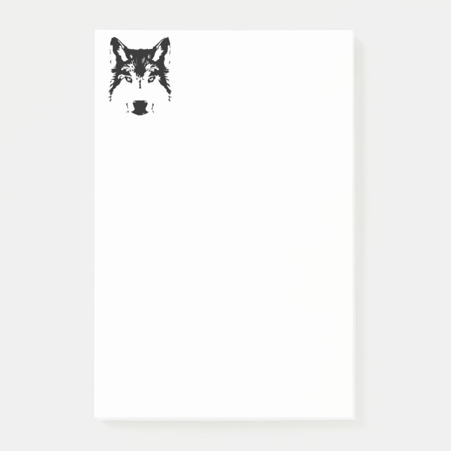 Notas Post-it® Cabeza de lobo (Anverso)