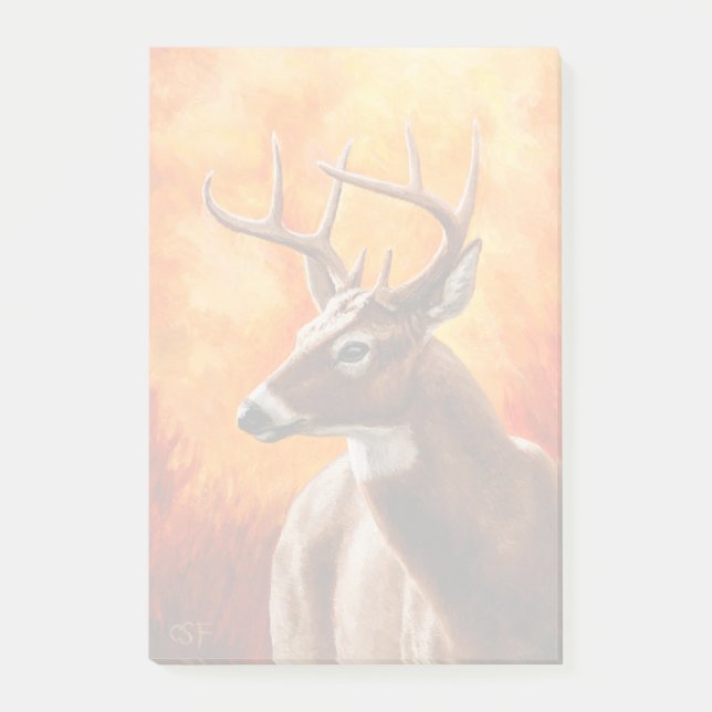 Notas Post-it® Cabeza de toro de Whitetail Deer Trophy (Anverso)