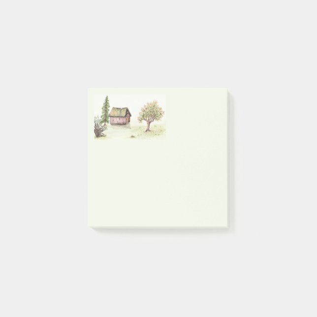Notas Post-it® Cabina antigua (Acuarela Hogar Dulce Colección de  (Anverso)