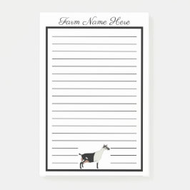 Notas Post-it® Cabra lechera alpina blanca y negra personalizada
