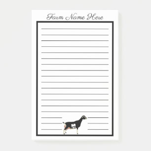Notas Post-it® Cabra lechera LaMancha blanca y negra personalizad