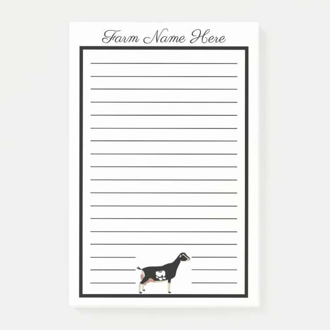Notas Post-it® Cabra lechera LaMancha blanca y negra personalizad (Anverso)