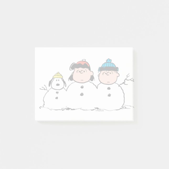 Notas Post-it® Cacahuetes | 3 Persona Snowman (Anverso)