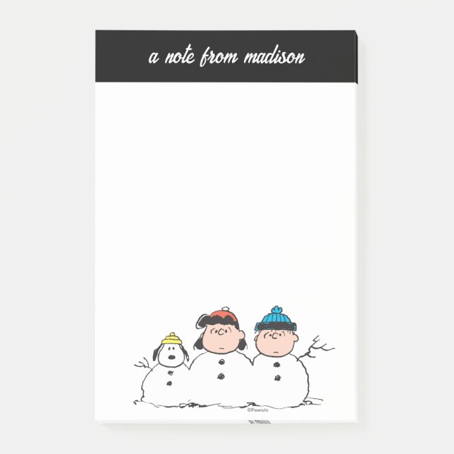 Notas Post-it® Cacahuetes | 3 Persona Snowman (Anverso)