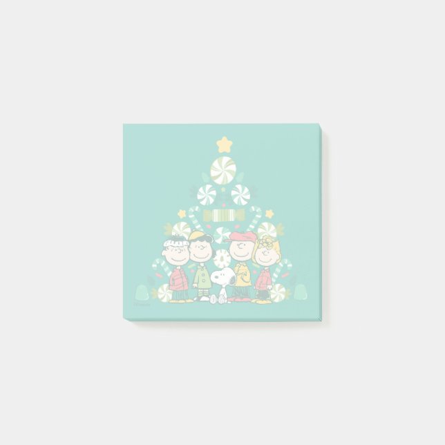Notas Post-it® Cacahuetes | Árbol de Navidad de menta (Anverso)