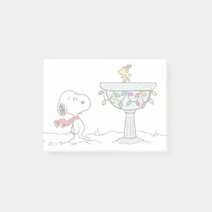 Notas Post-it® Cacahuetes   Baño de aves congelado Snoopy & Woods