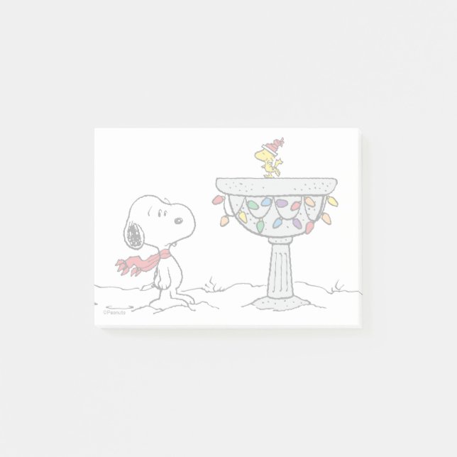 Notas Post-it® Cacahuetes | Baño de aves congelado Snoopy & Woods (Anverso)