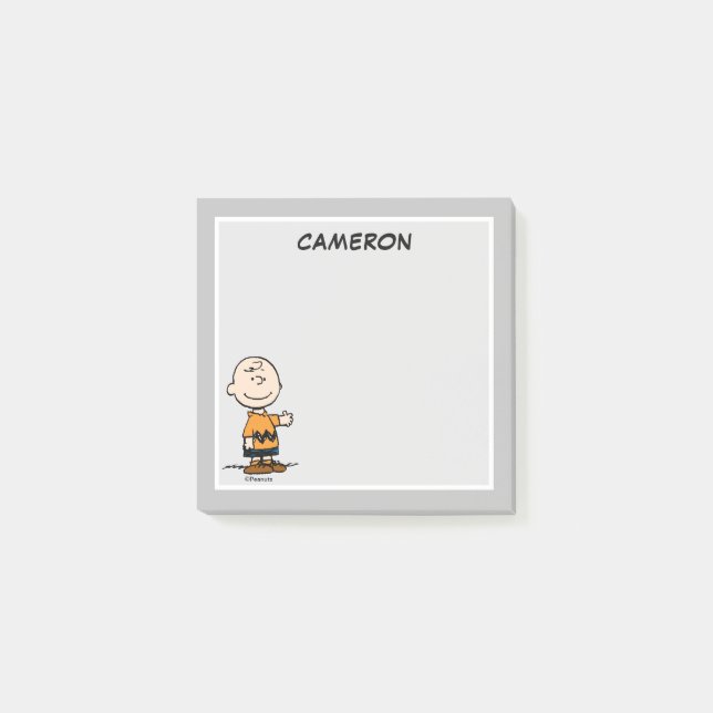 Notas Post-it® Cacahuetes | Charlie Brown | Añadir su nombre (Anverso)