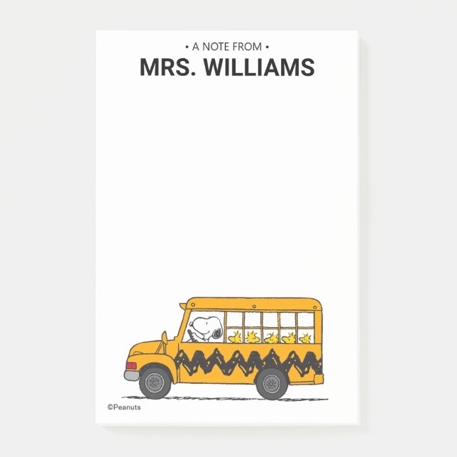 Notas Post-it® Cacahuetes | Controlador de bus Snoopy (Anverso)