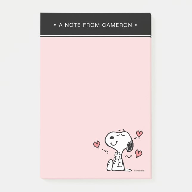 Notas Post-it® Cacahuetes | Corazones Snoopy (Anverso)
