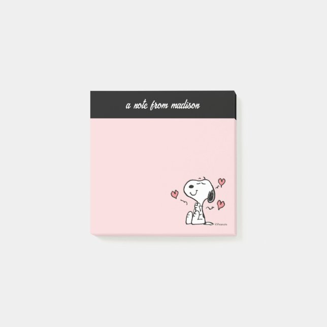 Notas Post-it® Cacahuetes | Corazones Snoopy (Anverso)