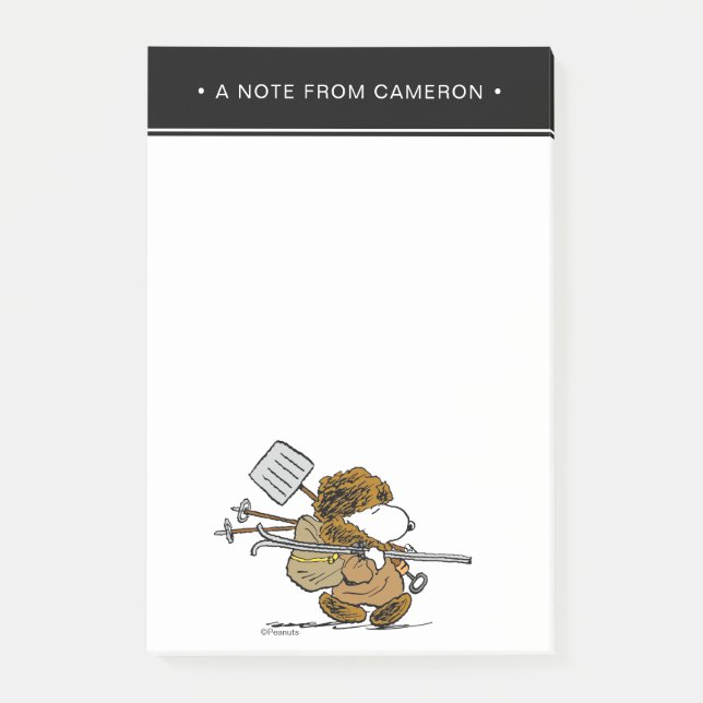 Notas Post-it® Cacahuetes | Guerrero de la nieve de Snoopy (Anverso)