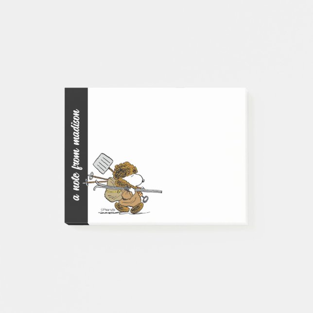 Notas Post-it® Cacahuetes | Guerrero de la nieve de Snoopy (Anverso)