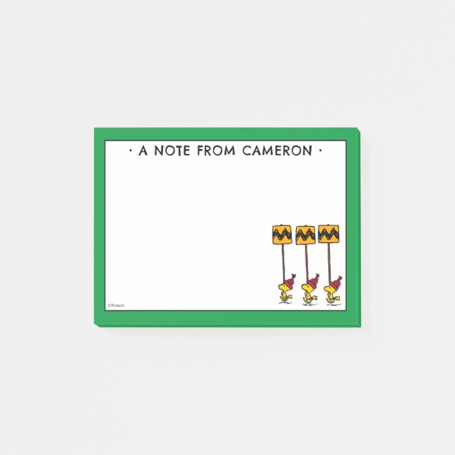 Notas Post-it® Cacahuetes | Marcha del Rótulo Woodstock & Friends (Anverso)