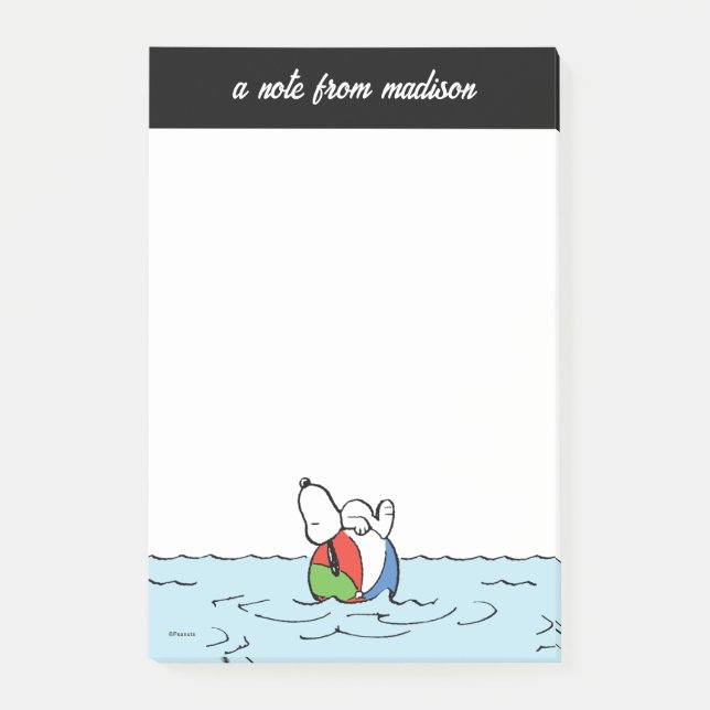 Notas Post-it® Cacahuetes | Playa Snoopy Beach Ball (Anverso)