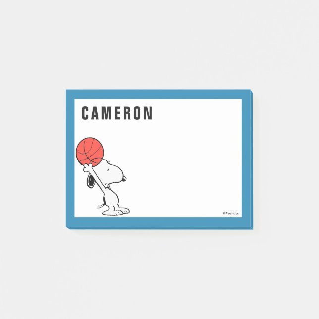Notas Post-it® Cacahuetes | Snoopy Basketball Hoop Shot (Anverso)