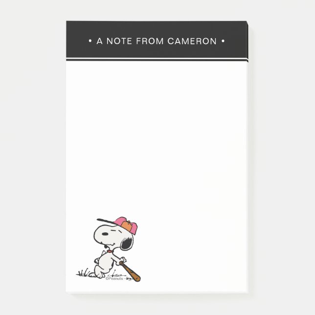 Notas Post-it® Cacahuetes | Snoopy en Bat (Anverso)