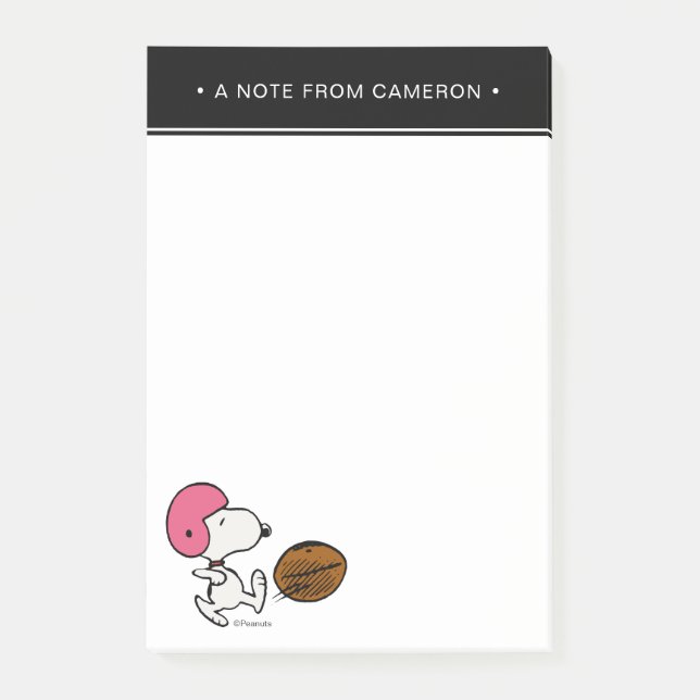 Notas Post-it® Cacahuetes | Snoopy Football Kicker (Anverso)
