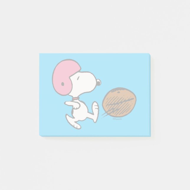 Notas Post-it® Cacahuetes | Snoopy Football Kicker (Anverso)