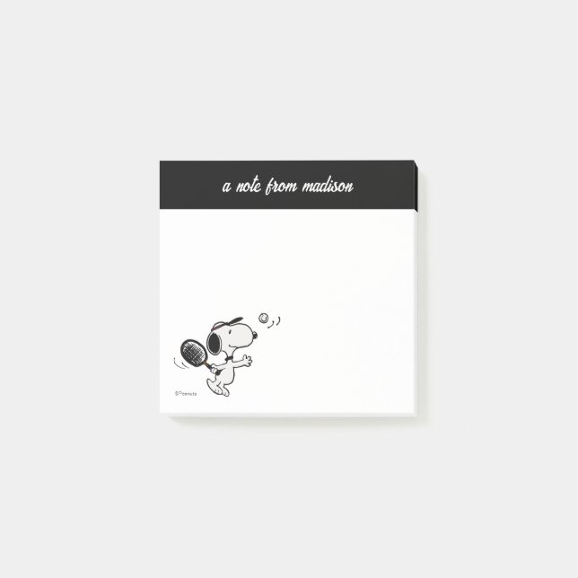 Notas Post-it® Cacahuetes | Snoopy Juega Al Tenis (Anverso)