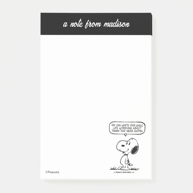 Notas Post-it® Cacahuetes | Snoopy, no puedes aguantar toda tu vi (Anverso)