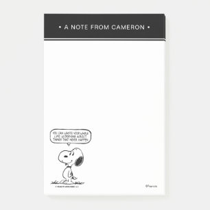 Notas Post-it® Cacahuetes Snoopy, no puedes aguantar toda tu vi