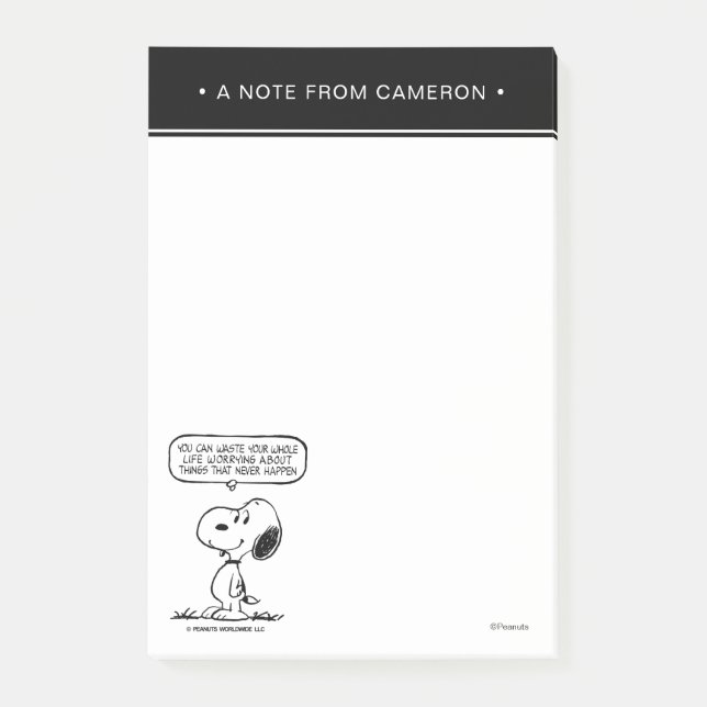 Notas Post-it® Cacahuetes | Snoopy, no puedes aguantar toda tu vi (Anverso)