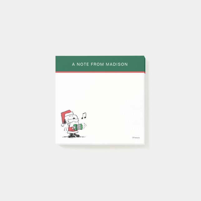 Notas Post-it® Cacahuetes | Snoopy Santa Claus Accord (Anverso)