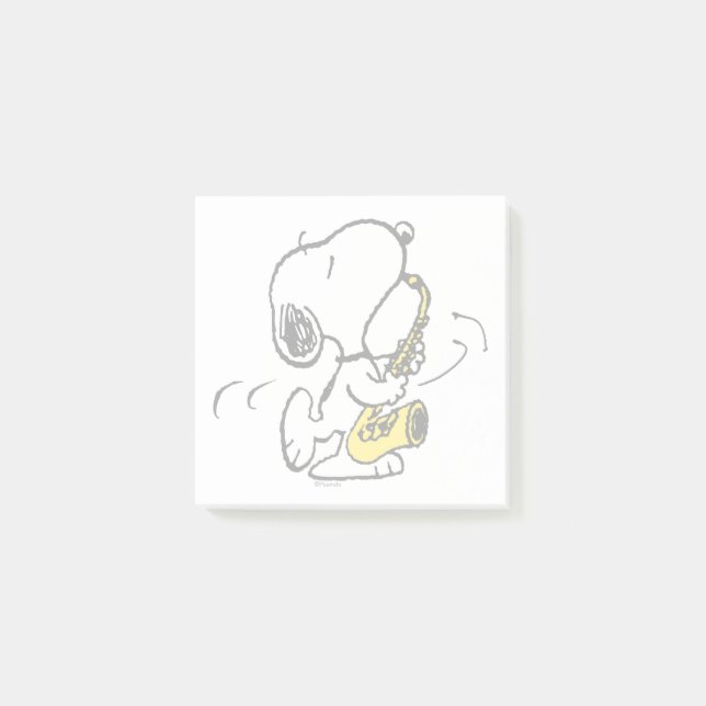 Notas Post-it® Cacahuetes | Snoopy Saxophone Player (Anverso)