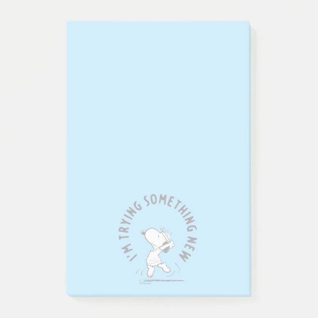 Notas Post-it® Cacahuetes | Snoopy Tramitando Algo Nuevo (Anverso)
