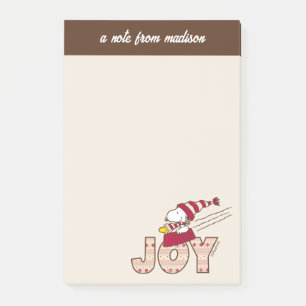 Notas Post-it® Cacahuetes Snoopy & Woodstock Joy Sled Ride