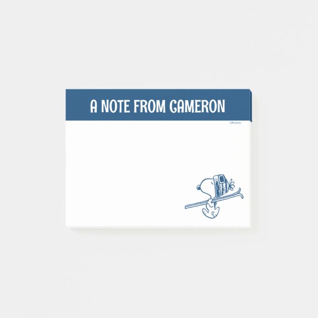 Notas Post-it® Cacahuetes | Viaje en Ski Snoopy (Anverso)