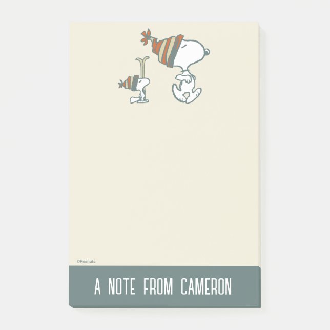 Notas Post-it® Cacahuetes | Viaje para esquiar Snoopy & Woodstock (Anverso)