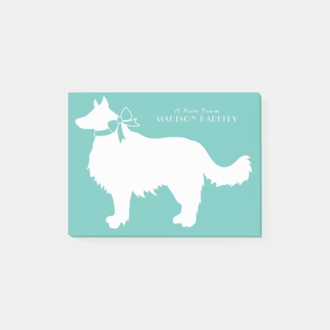 Notas Post-it® Cachorro collie de borde (Anverso)