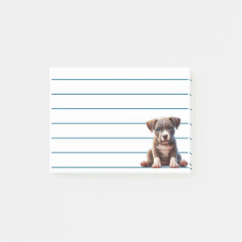 Notas Post-it® Cachorro con ojos azules sentados y con aspecto in