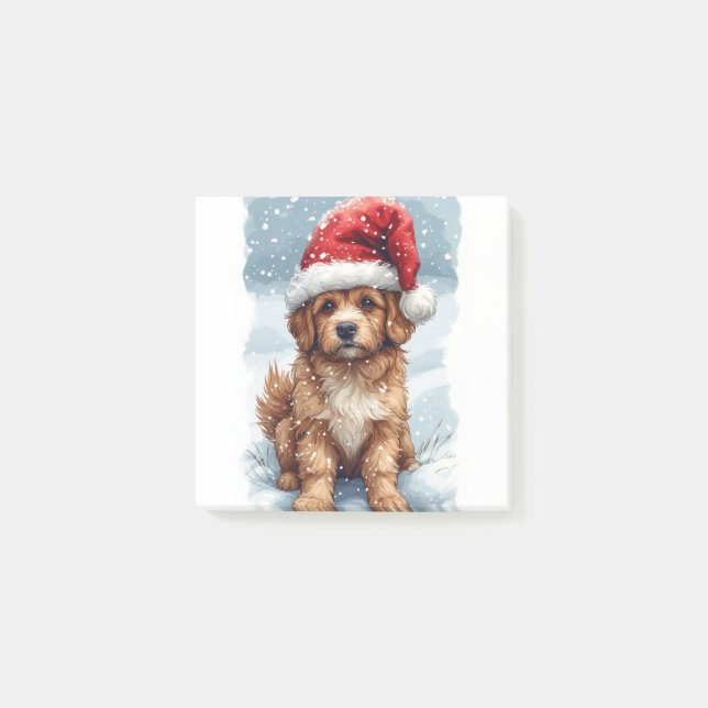 Notas Post-it® Cachorro de Navidad Adorable  (Anverso)