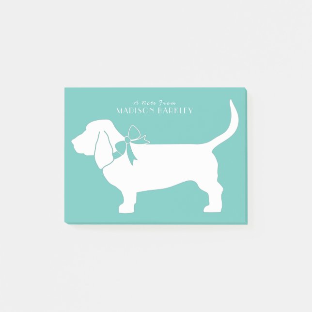 Notas Post-it® Cachorro de perro de Basset (Anverso)