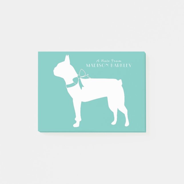 Notas Post-it® Cachorro de Perro Terrier de Boston (Anverso)